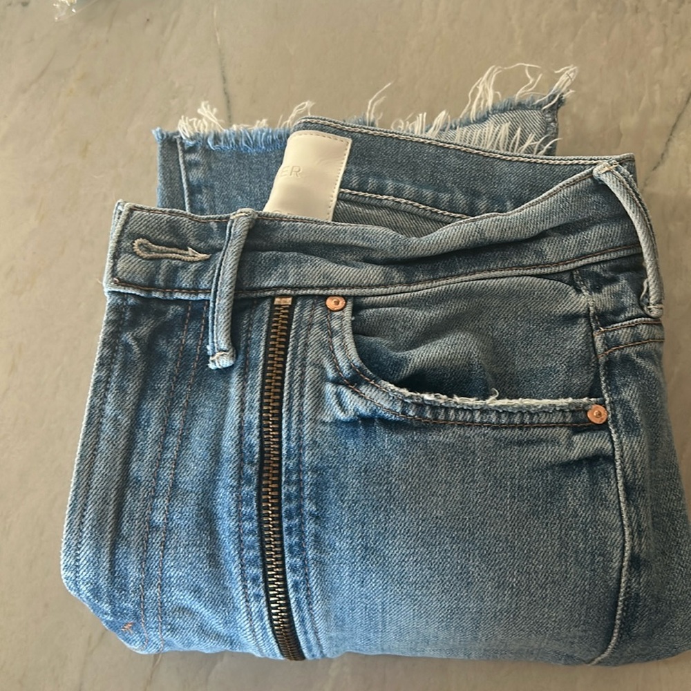 MOTHER jeans high waisted rascal zip step fray SZ 27